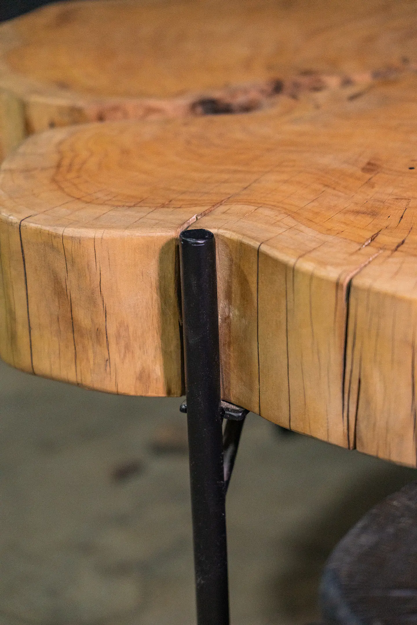 Mesa Bakkurā 日食 — Mesa de centro de ciprés natural y carbonizado 3