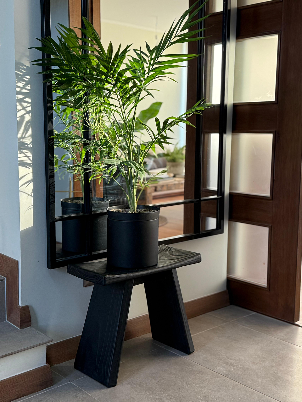 Piso Hanoi — Taburete de madera carbonizada Yakisugi 床 2