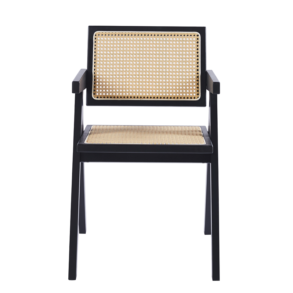 Silla Sitial Butaca Chandigarh Madera Rattan Natural o Negra 色 4