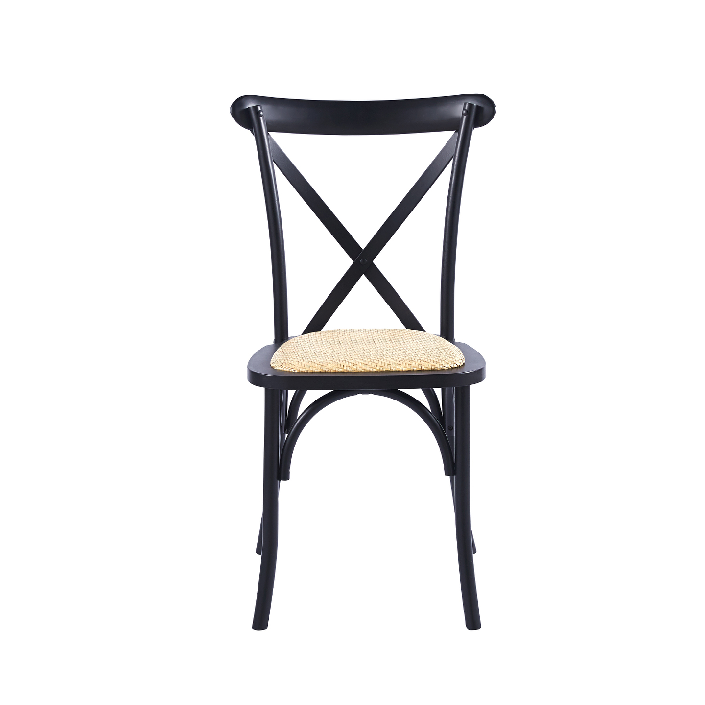 Silla Crossback Madera Rattan Natural o Negra ク 3