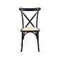 Silla Crossback Madera Rattan Natural o Negra ク - Miniatura 3