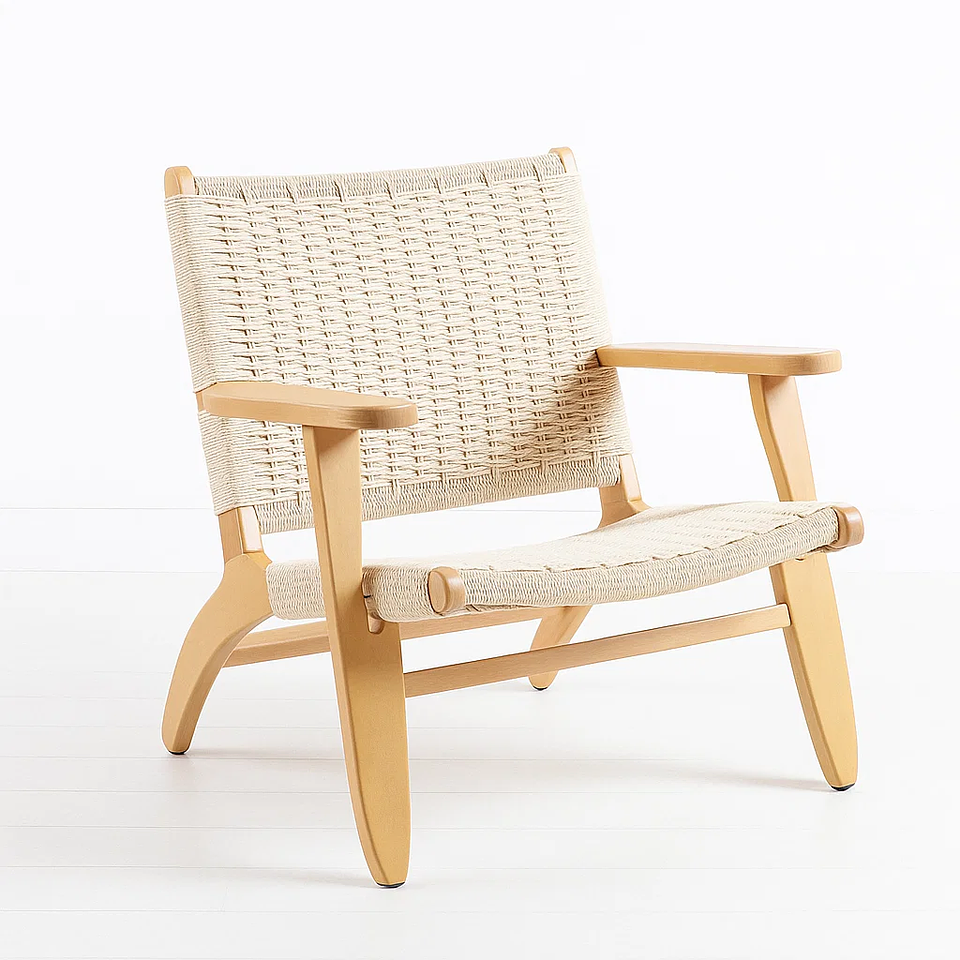 Butaca Sitial Danesa Wegner Madera 子 1