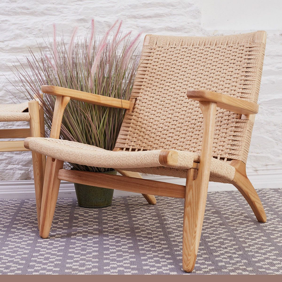 Butaca Sitial Danesa Wegner Madera 子 2