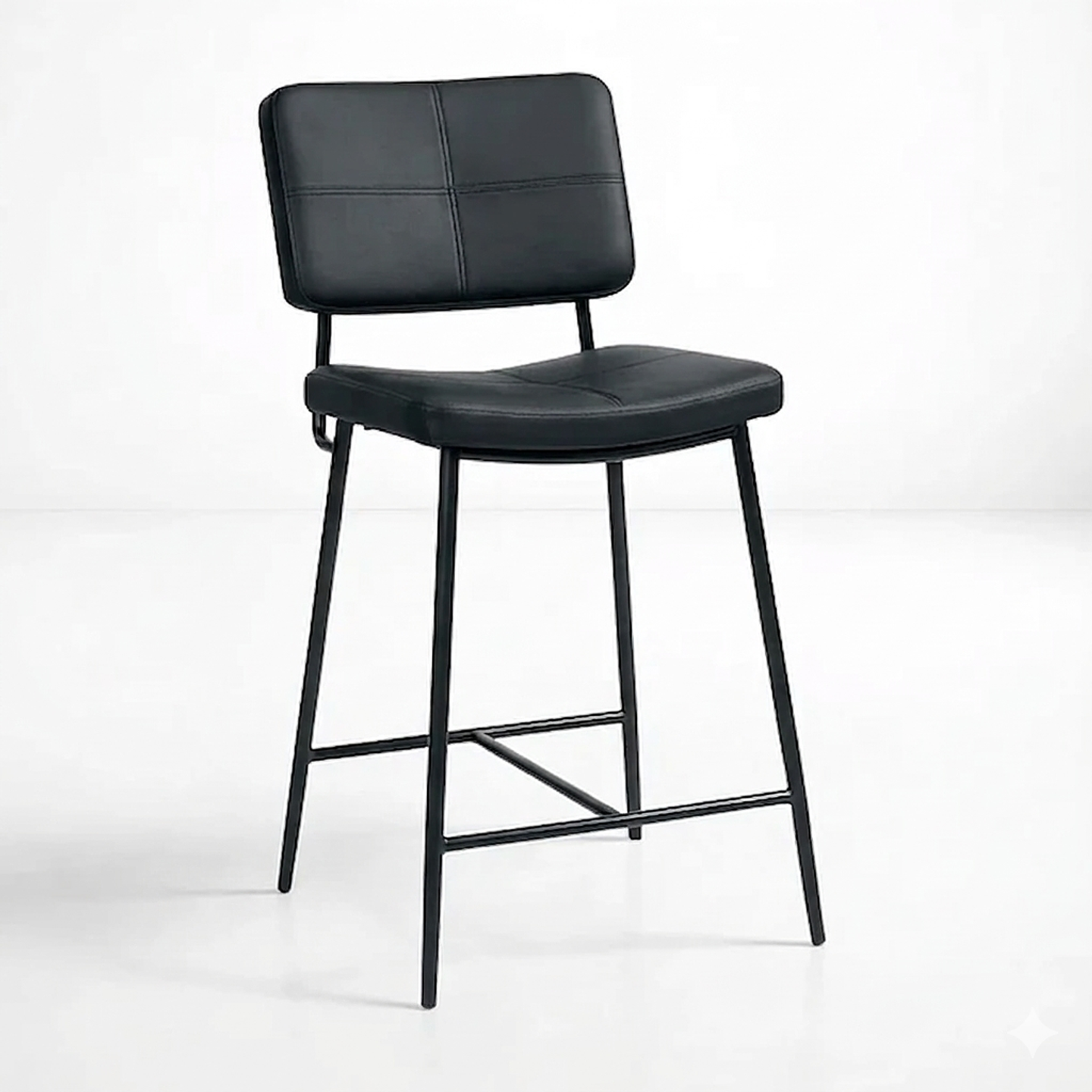 Taburete Alto Bronx con Patas Metálicas Negro o Café ブ 1