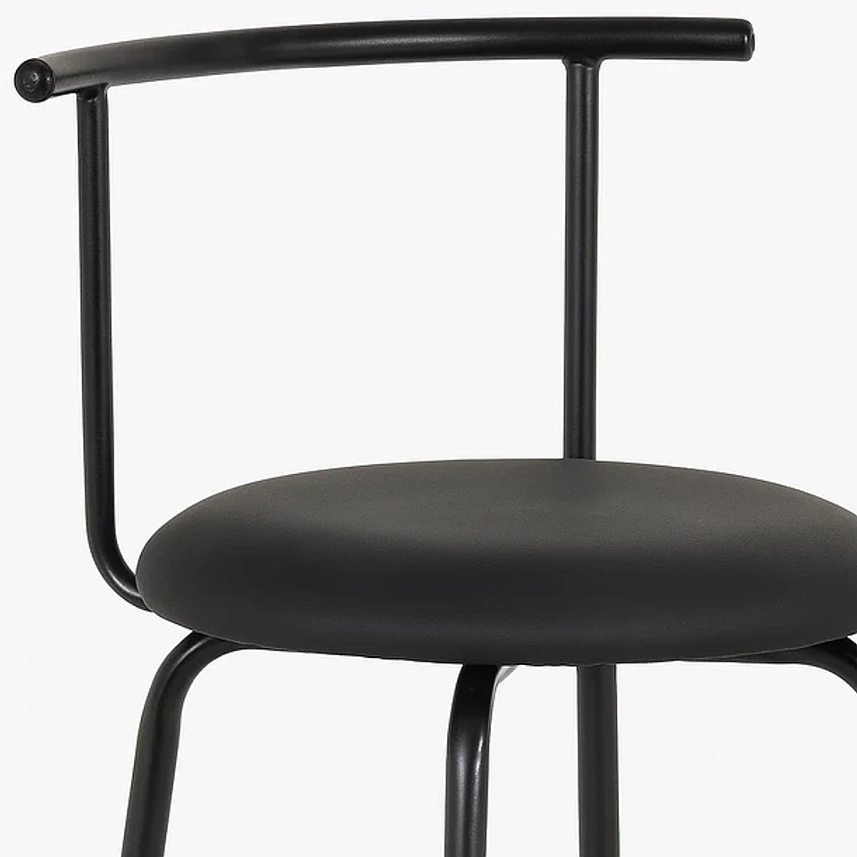 Taburete Oslo Metal y Cuero Sintético - Negro 2