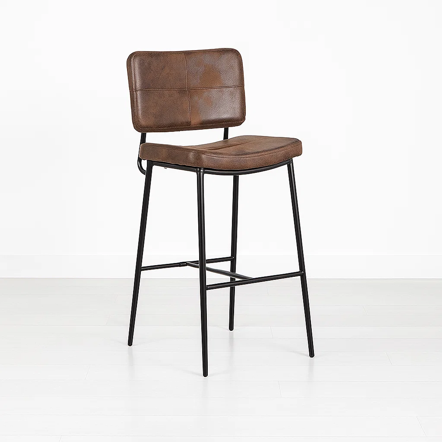 Taburete Alto Bronx con Patas Metálicas Negro o Café ブ 2