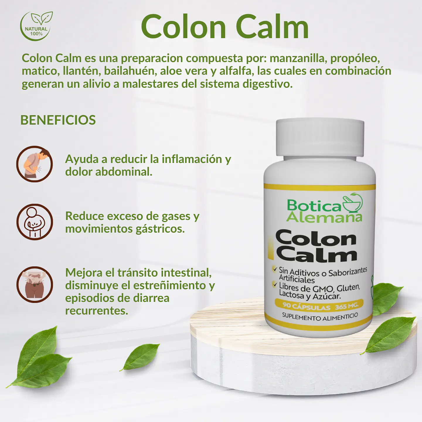 Colon Calm, 90 cápsulas 365 mg 4