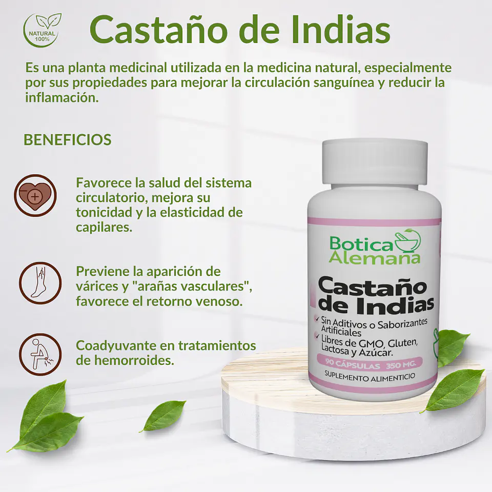 Castaño de Indias, 90 cápsulas 350mg 4