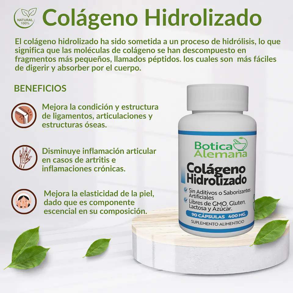 Colágeno Hidrolizado, 90 cápsulas 400 mg 4
