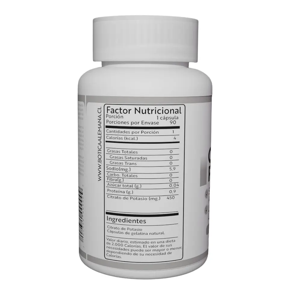 Citrato de Potasio, 90 cápsulas 450 mg 2
