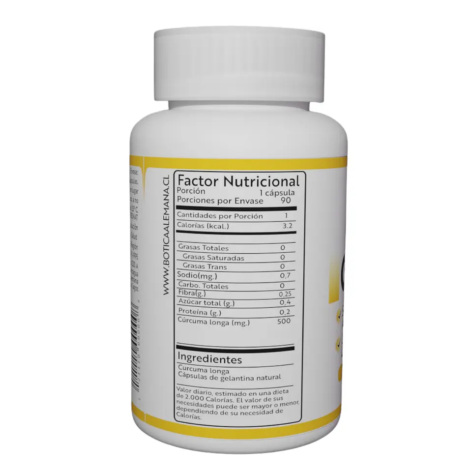 Cúrcuma, 90 cápsulas 500 mg 2