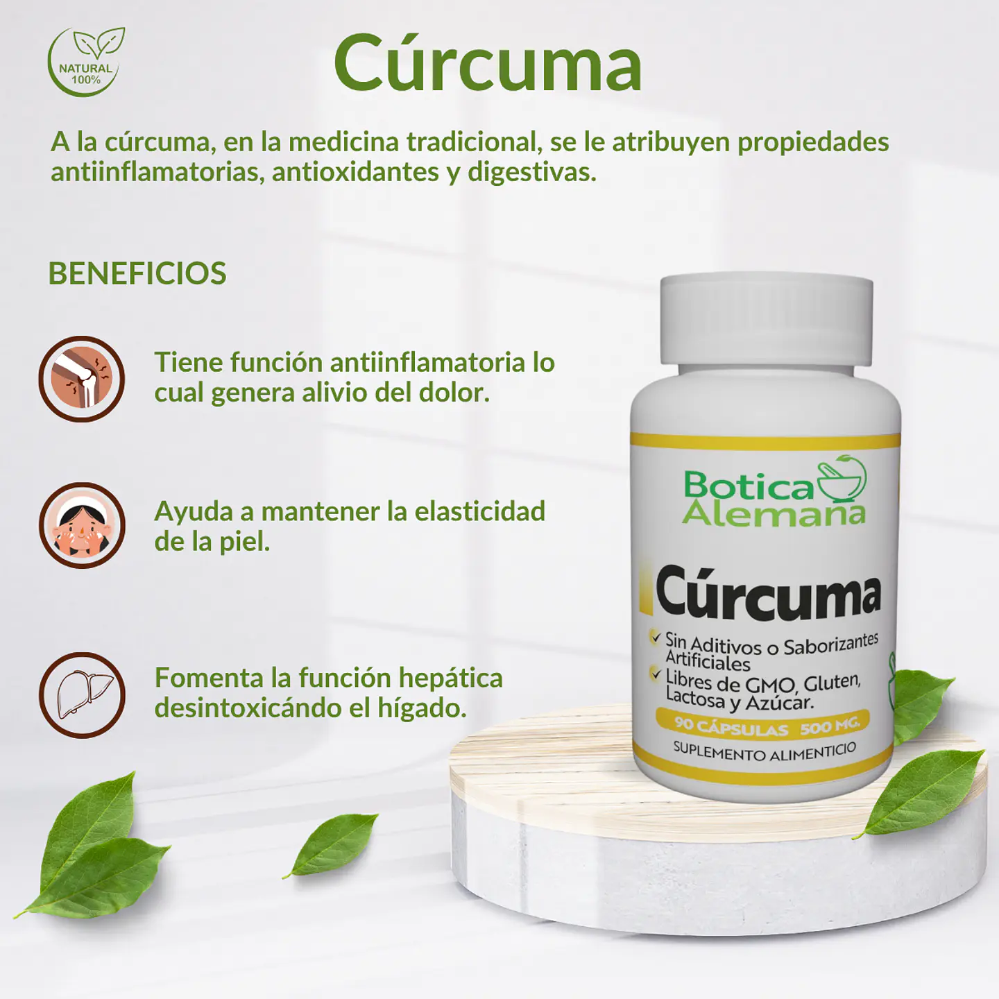 Cúrcuma, 90 cápsulas 500 mg 4