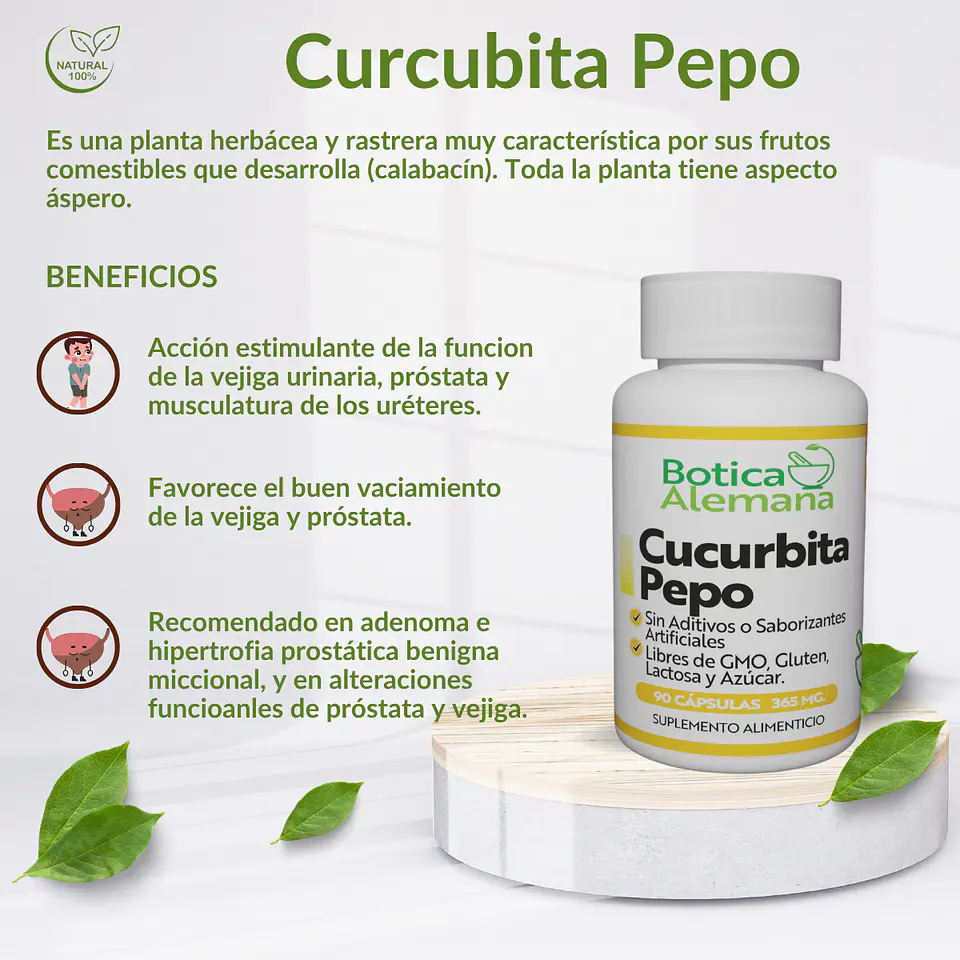 Curcubita Pepo, 90 cápsulas 365 mg 4