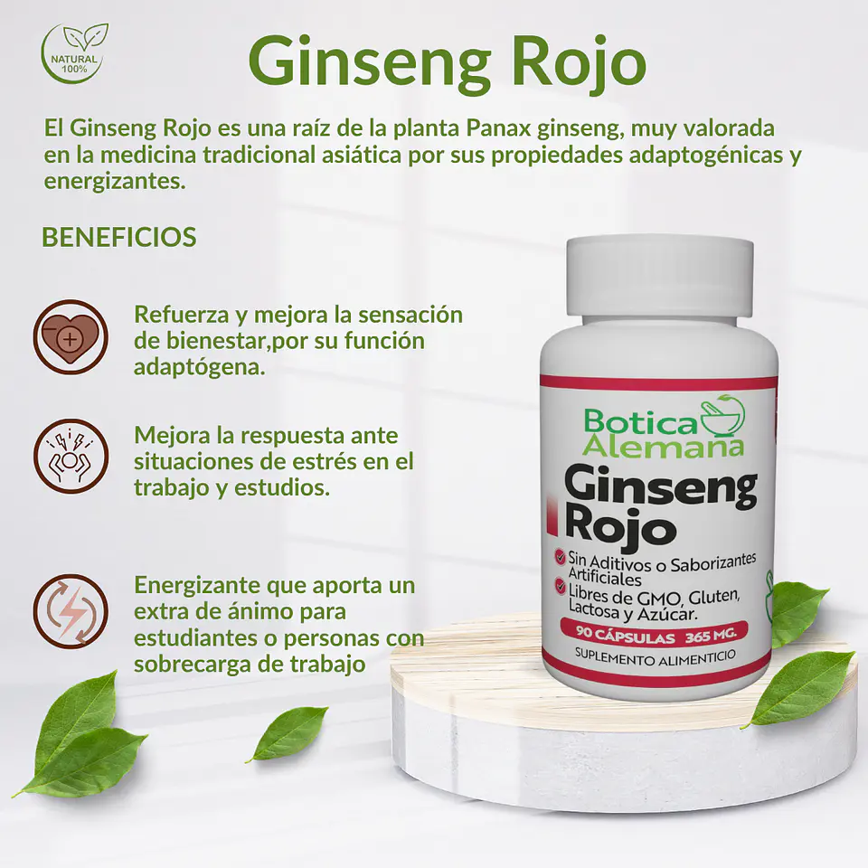 Ginseng Rojo, 90 cápsulas 270 mg 4