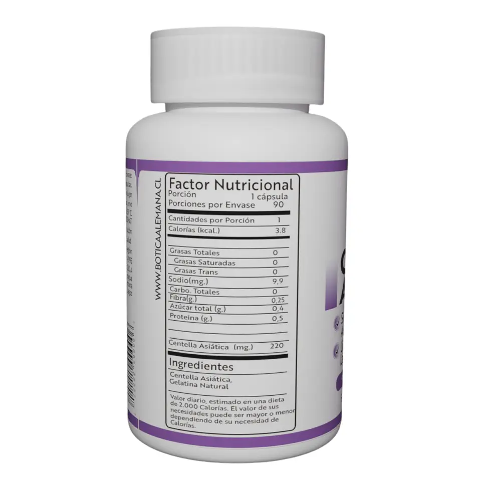 Centella Asiática, 90 cápsulas 220 mg 2