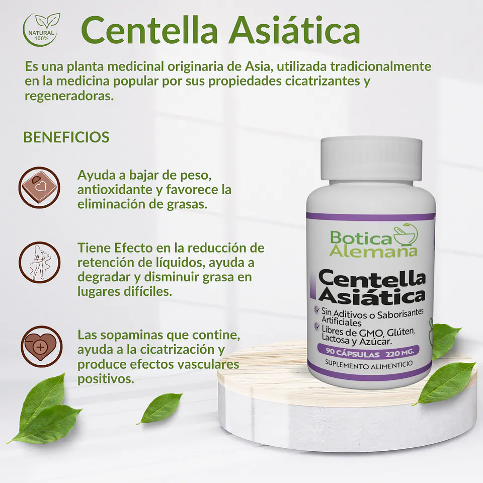 Centella Asiática, 90 cápsulas 220 mg 4