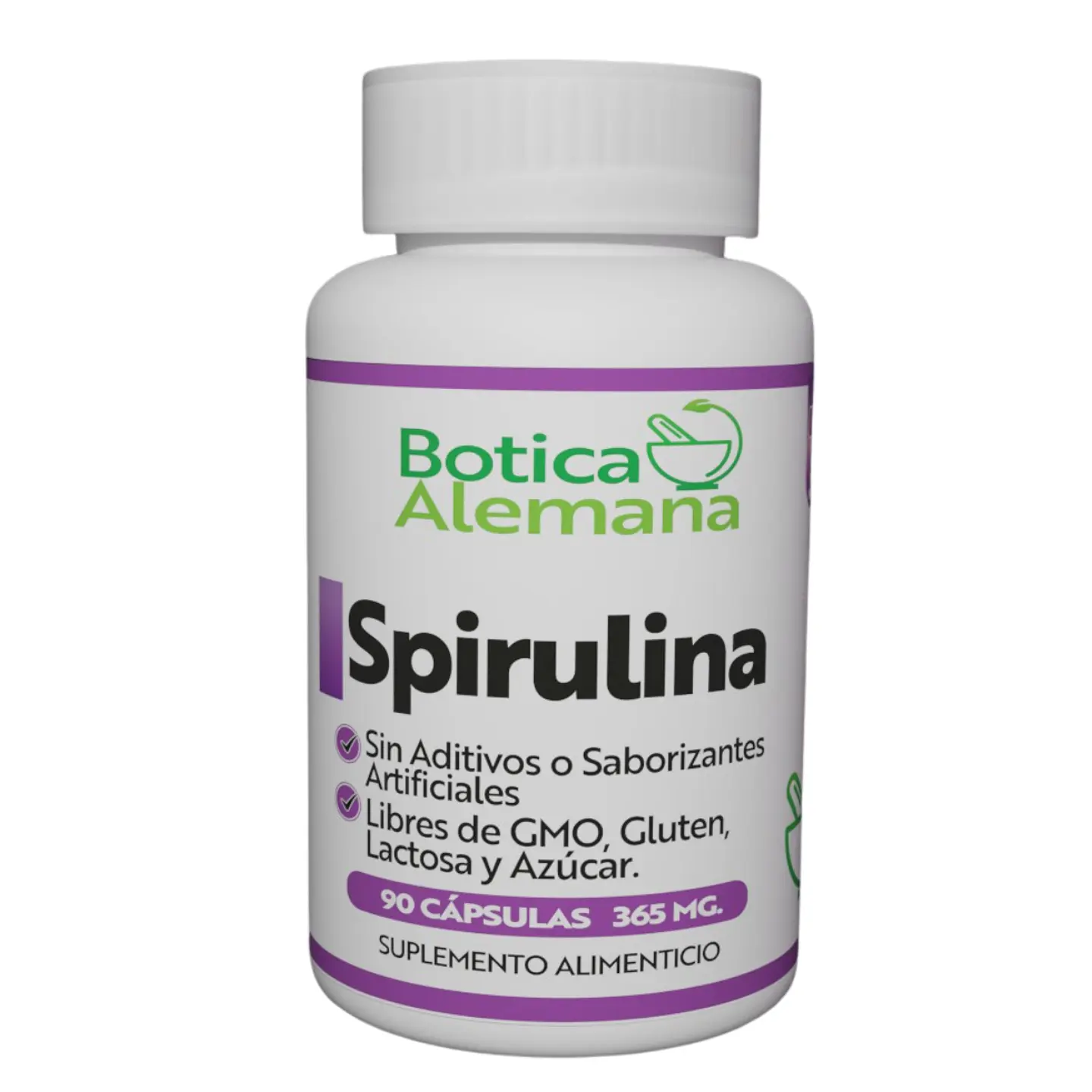 Spirulina, 90 cápsulas 365 mg 1