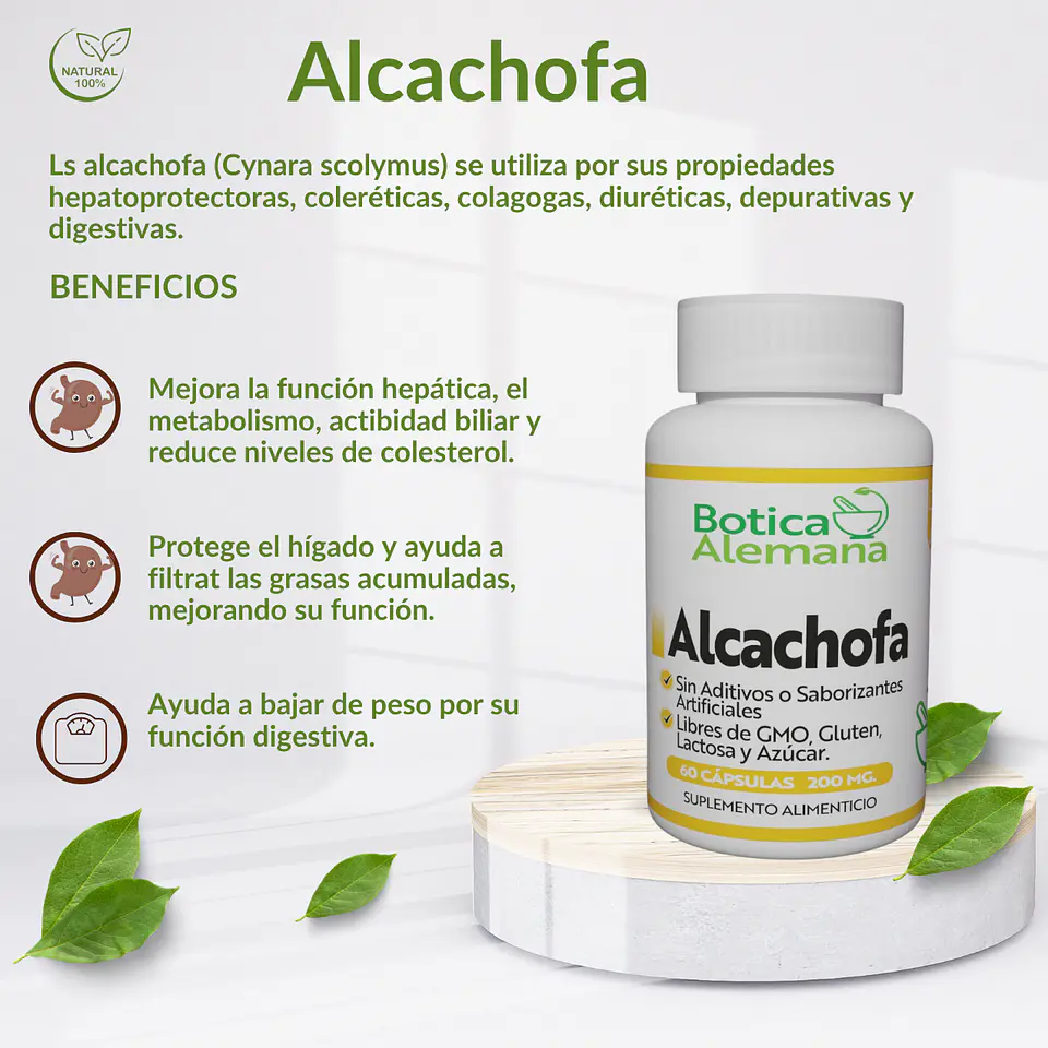 Alcachofa, 60 cápsulas 200 mg 4