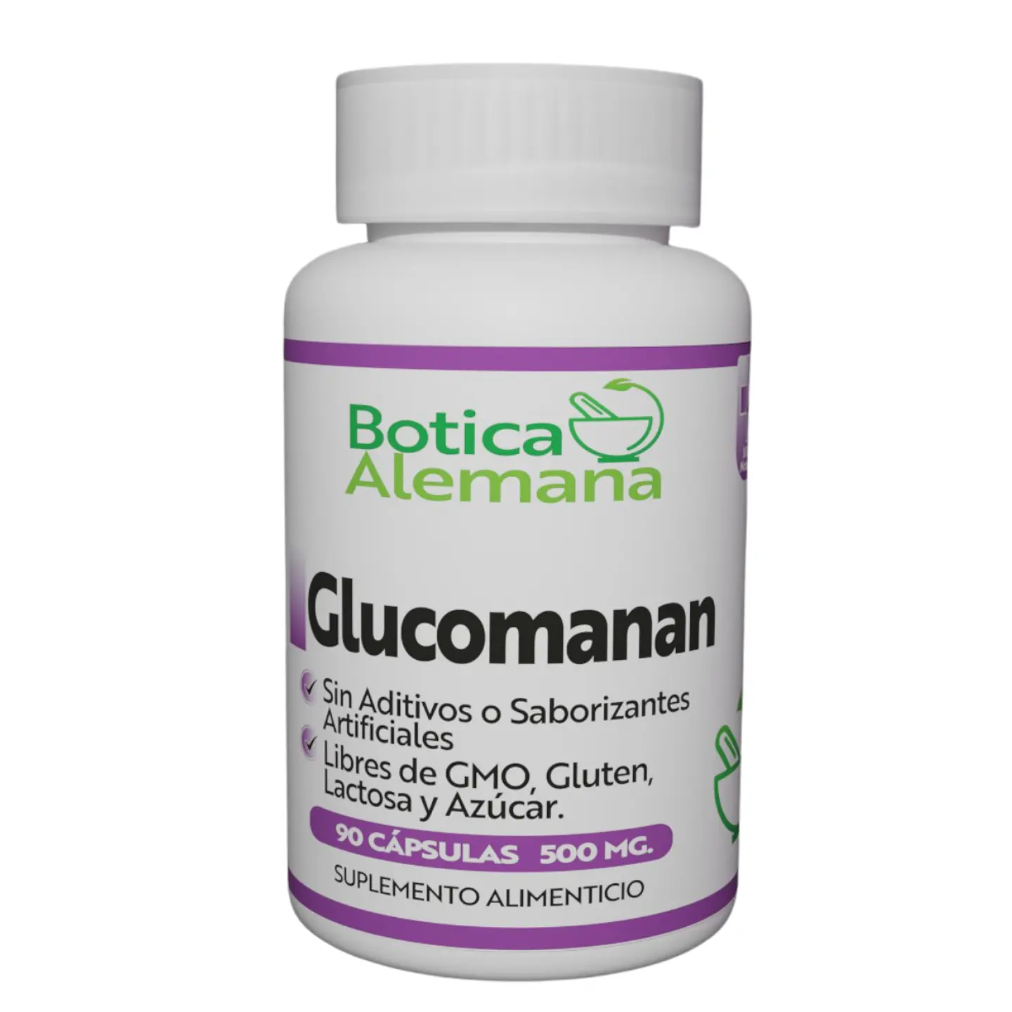 Glucomanan, 90 cápsulas 500 mg 1