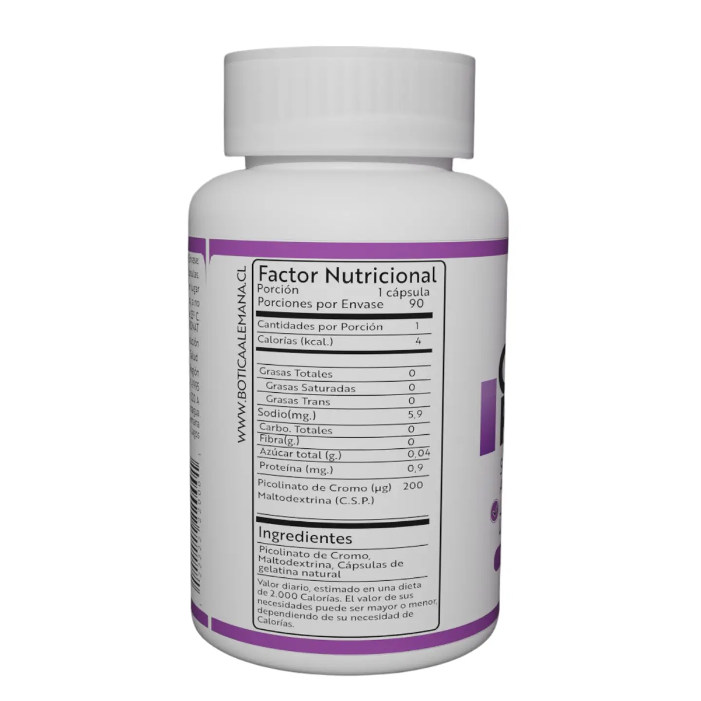 Cromo Plus, 90 cápsulas 365 mg 2
