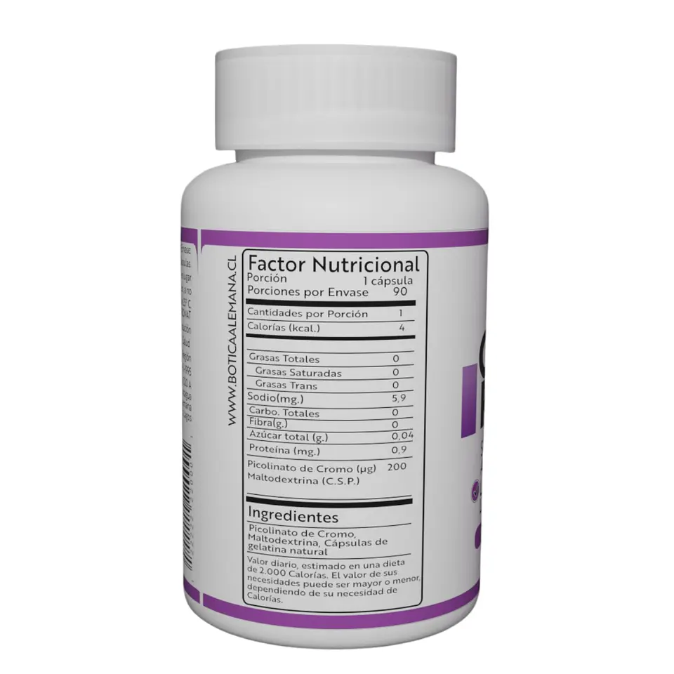 Cromo Plus, 90 cápsulas 365 mg 2
