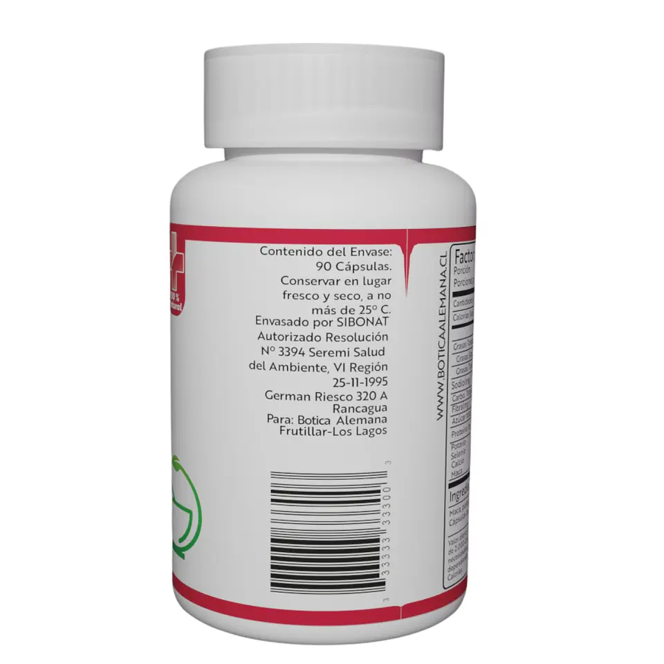 Maca, 90 cápsulas 500 mg 3
