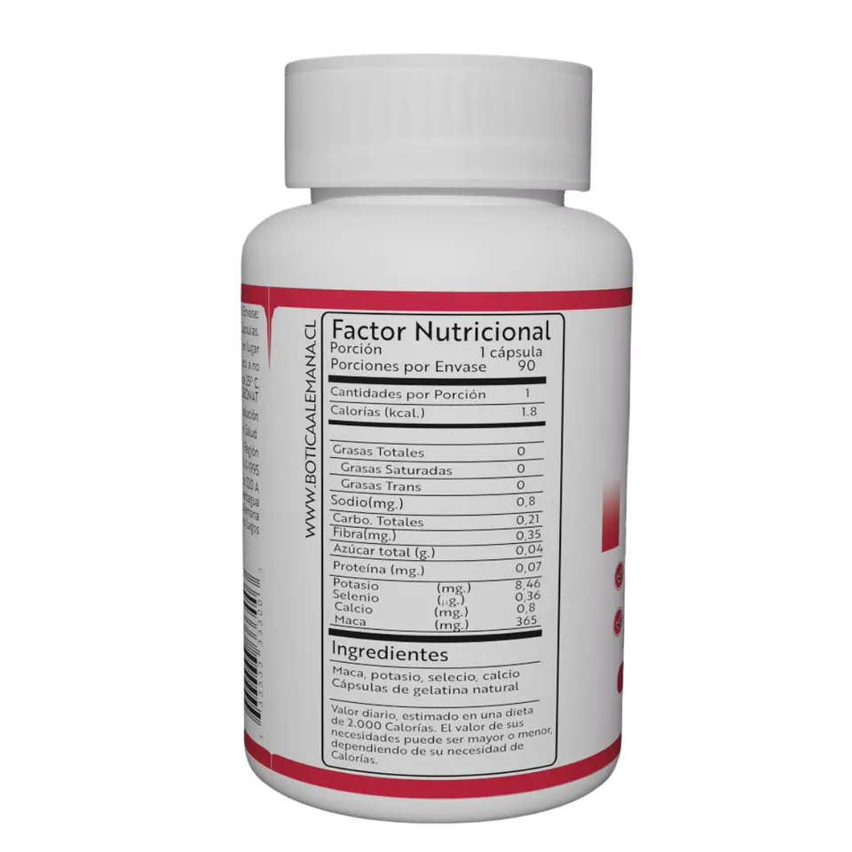 Maca, 90 cápsulas 500 mg 2