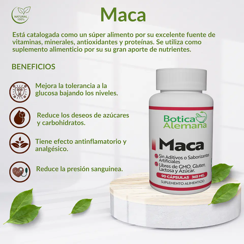 Maca, 90 cápsulas 500 mg 4