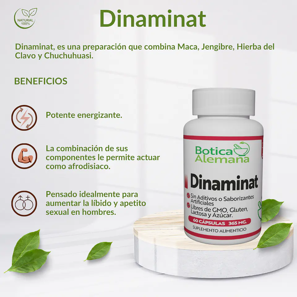 Dinaminat, Potenciador Sexual, 60 cápsulas 365 mg 4