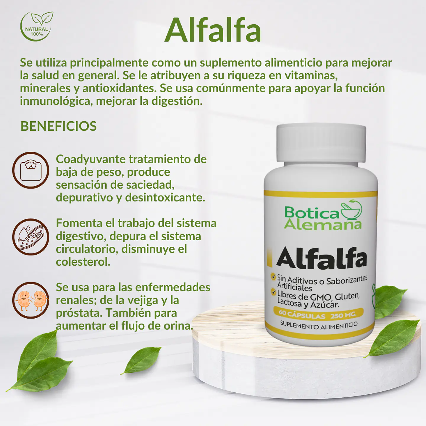 Alfalfa,  60 cápsulas 250 mg 4