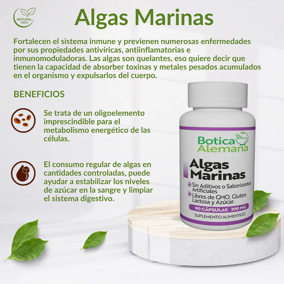 Algas Marinas, 90 cápsulas  290 mg 4