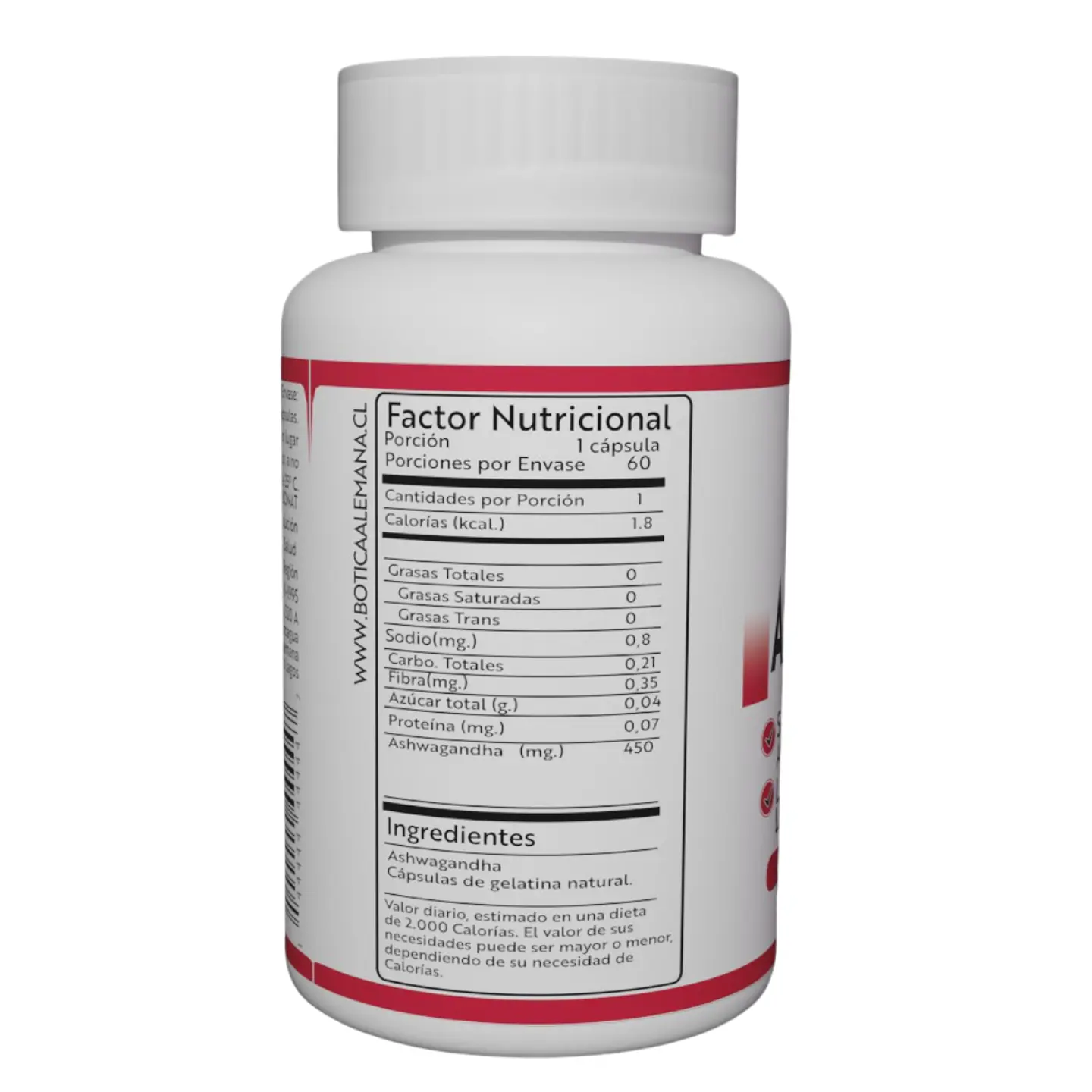 Ashwagandha, 60 cápsulas 450 mg 2