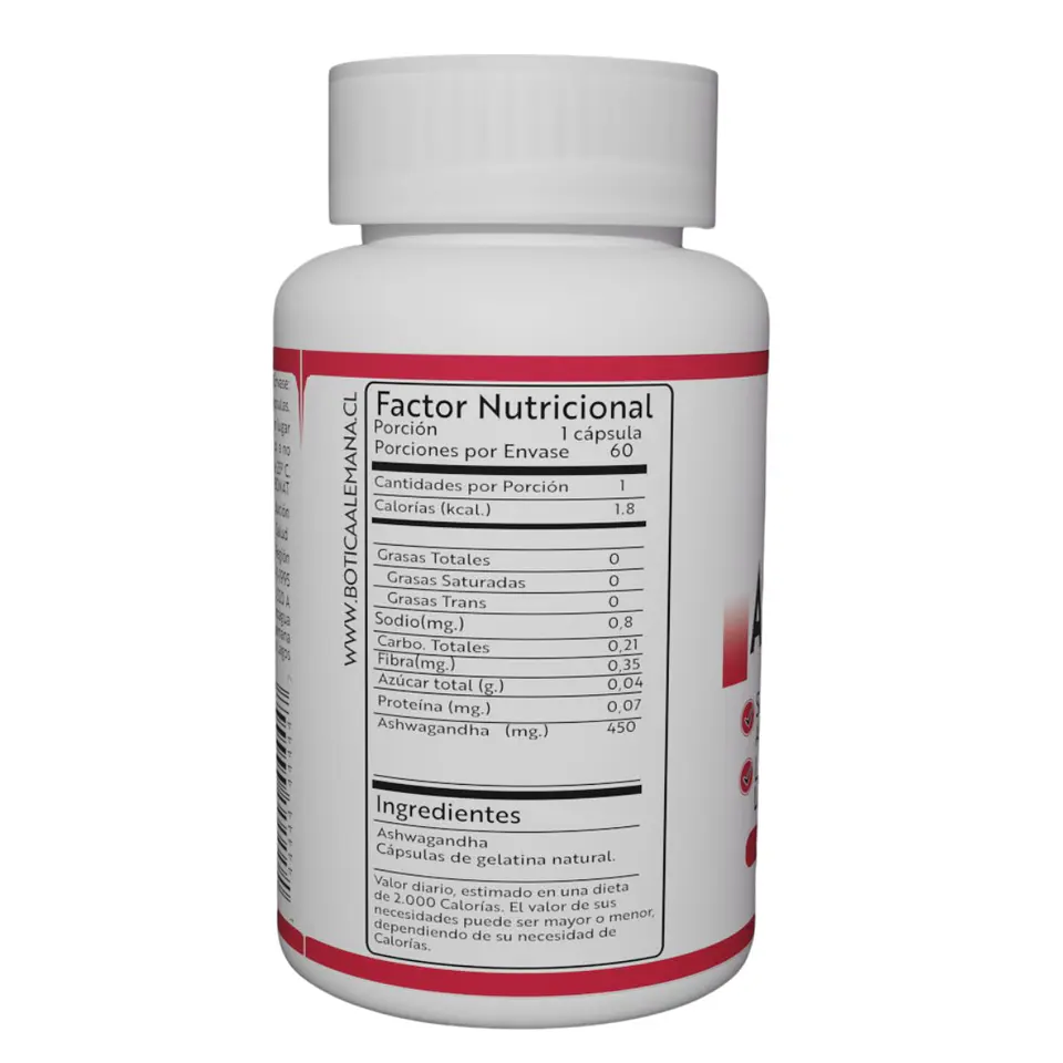 Ashwagandha, 60 cápsulas 450 mg 2