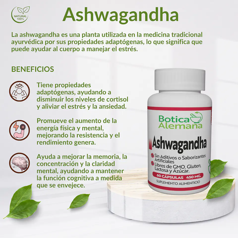 Ashwagandha, 60 cápsulas 450 mg 4