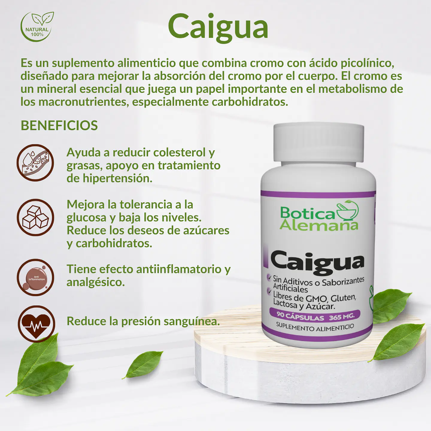 Caigua, 90 cápsulas 365 mg 4