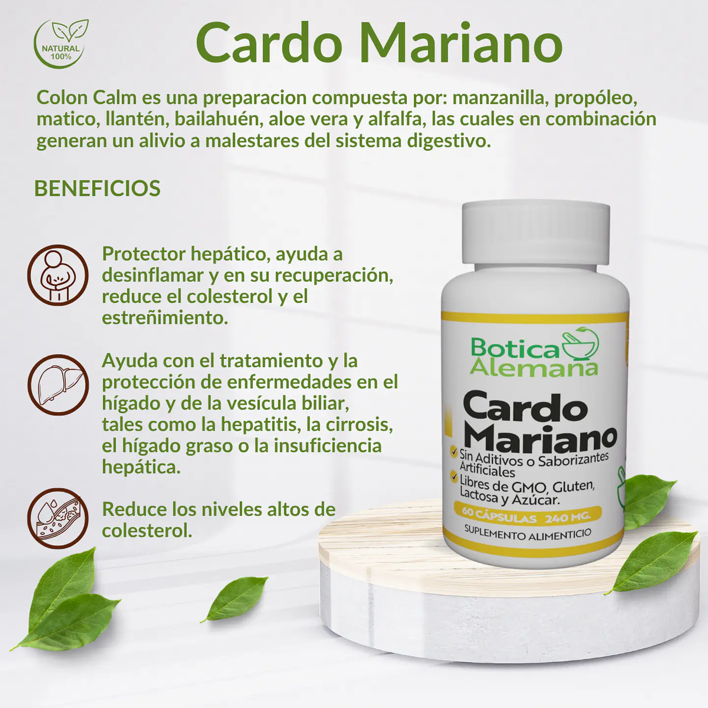 Cardo Mariano, 60 cápsulas 240 mg 4