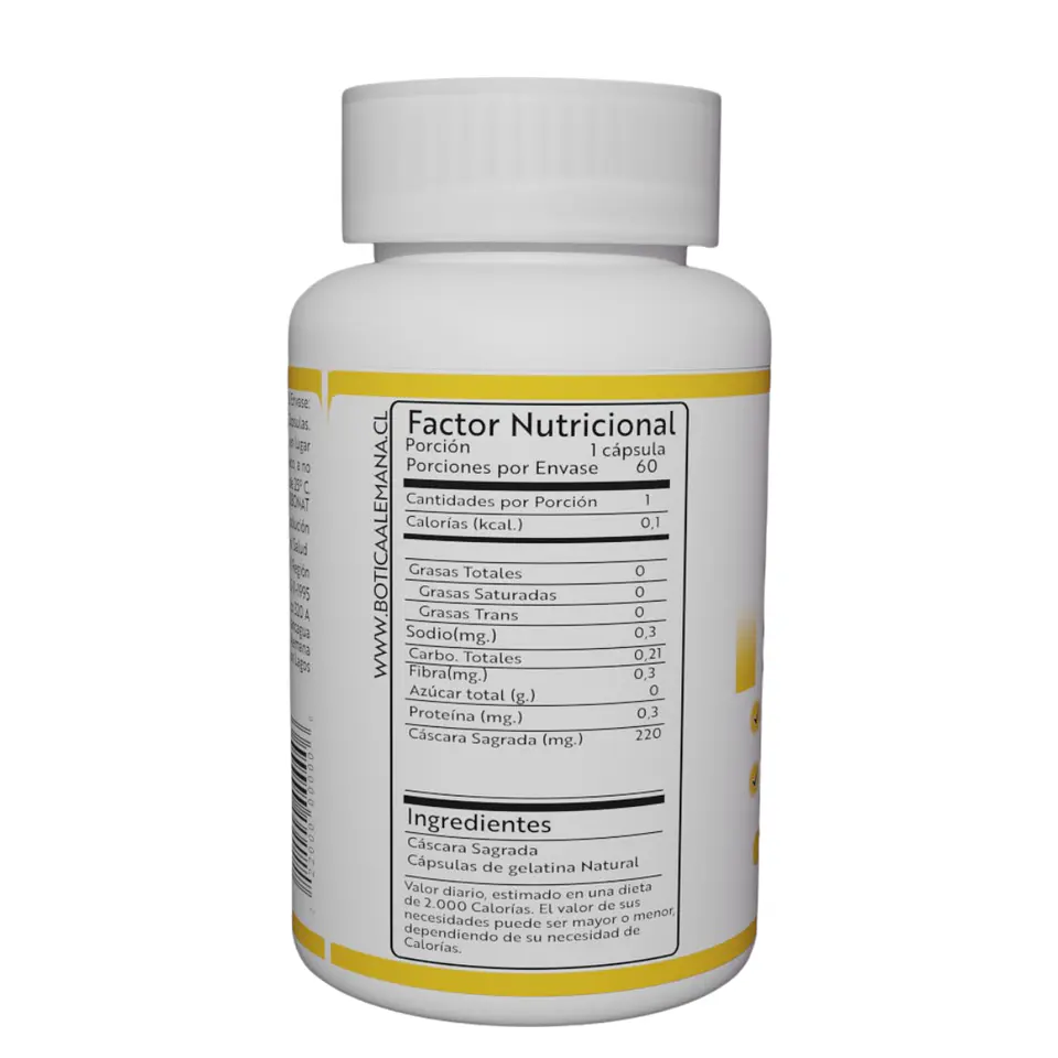 Cáscara Sagrada, 60 cápsulas 220 mg 2