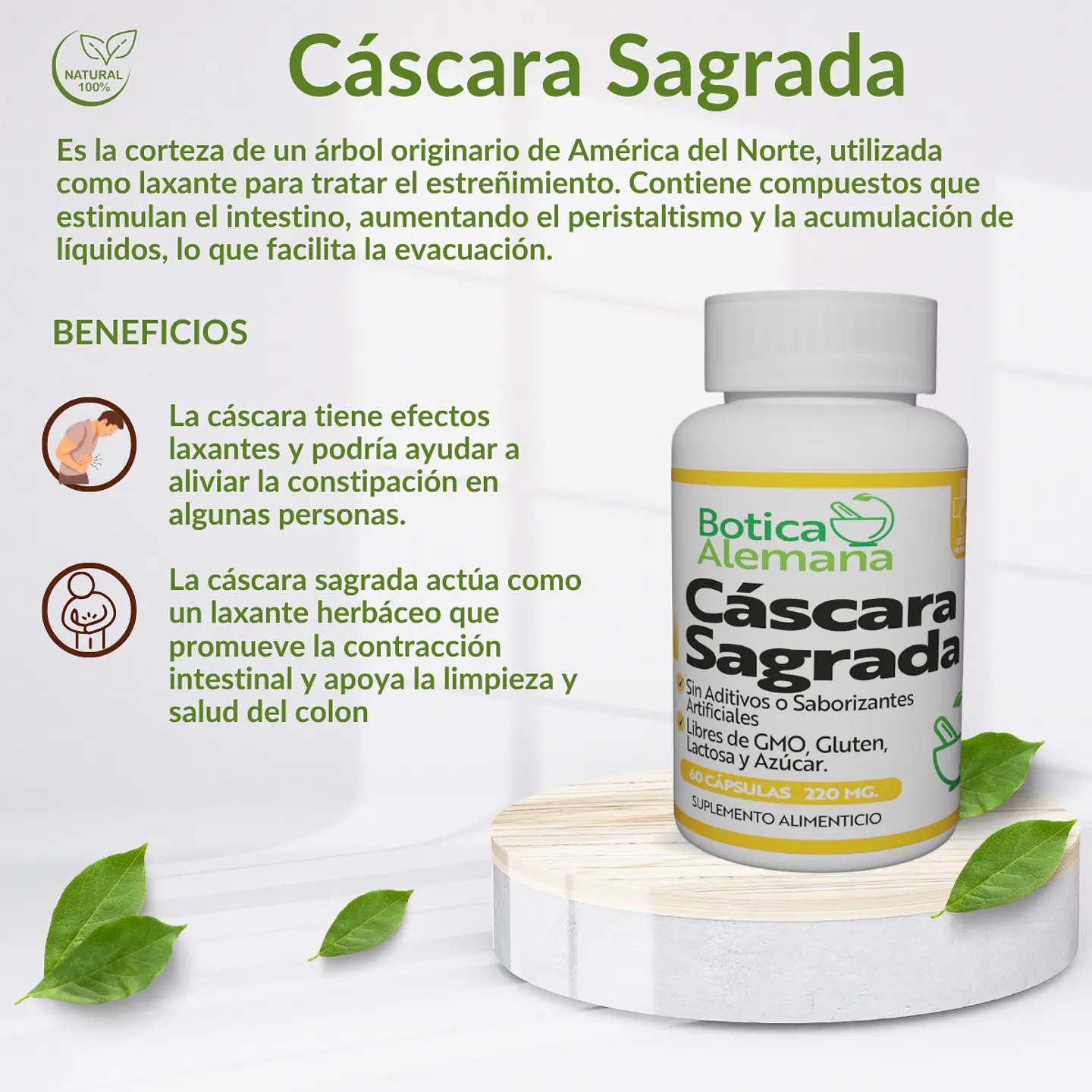 Cáscara Sagrada, 60 cápsulas 220 mg 4
