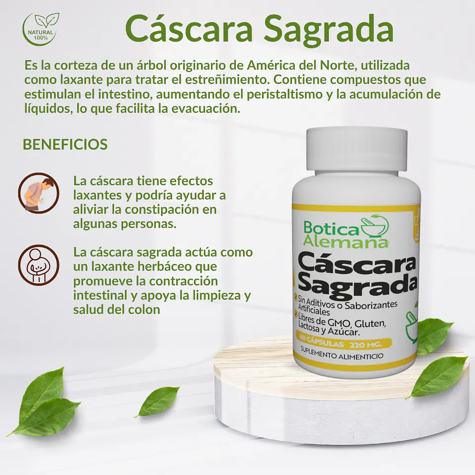 Cáscara Sagrada, 60 cápsulas 220 mg 4