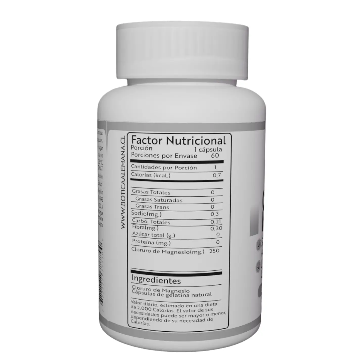 Cloruro de Magnesio, 60 cápsulas 250 mg 2