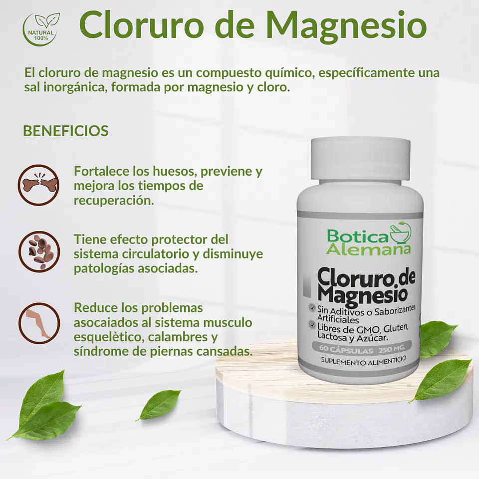 Cloruro de Magnesio, 60 cápsulas 250 mg 4