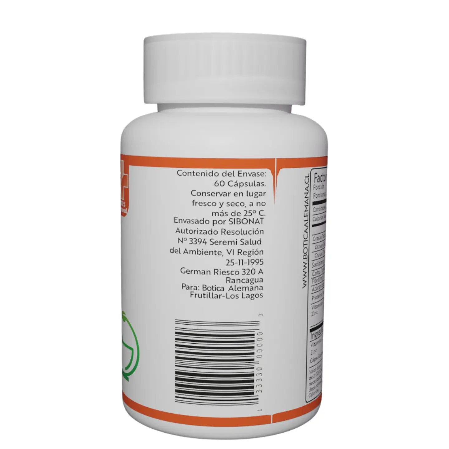 Vitamina C + Zinc, 60 cápsulas 620 mg 3