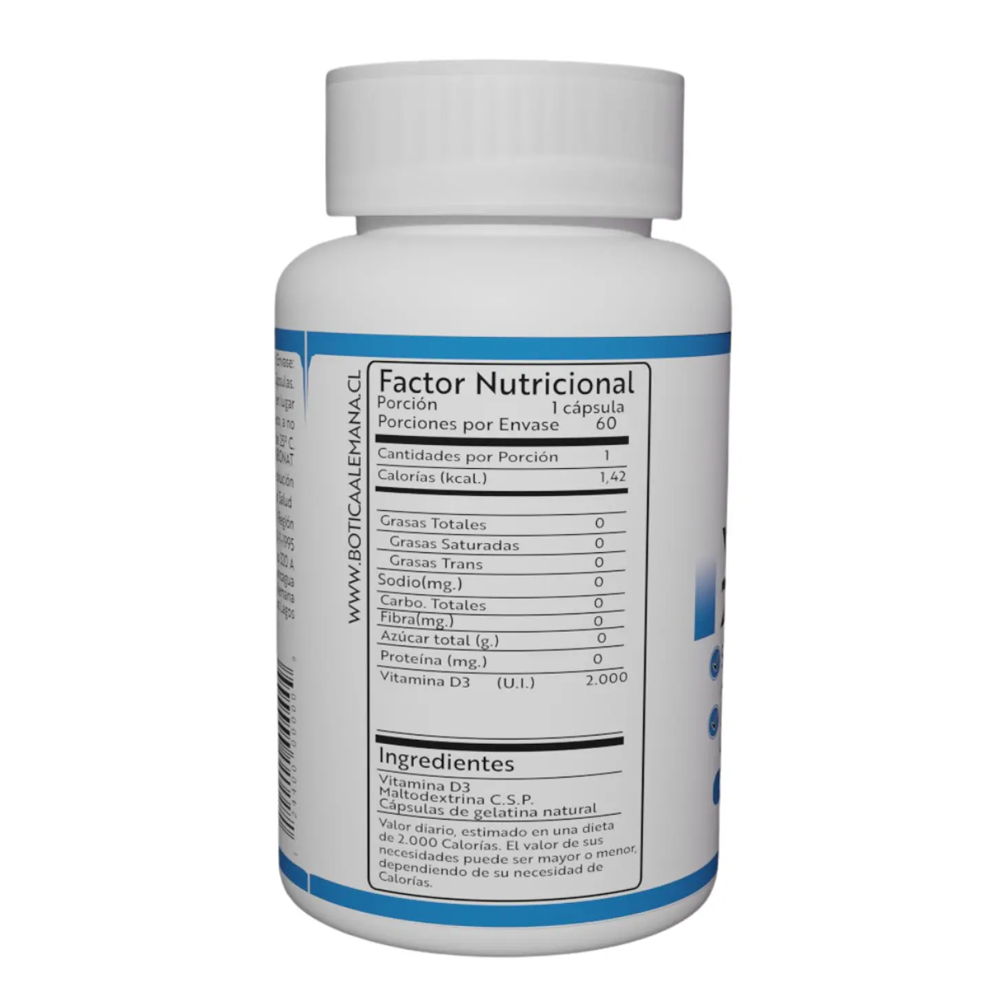 Vitamina D3, 60 cápsulas 2000 UI 2