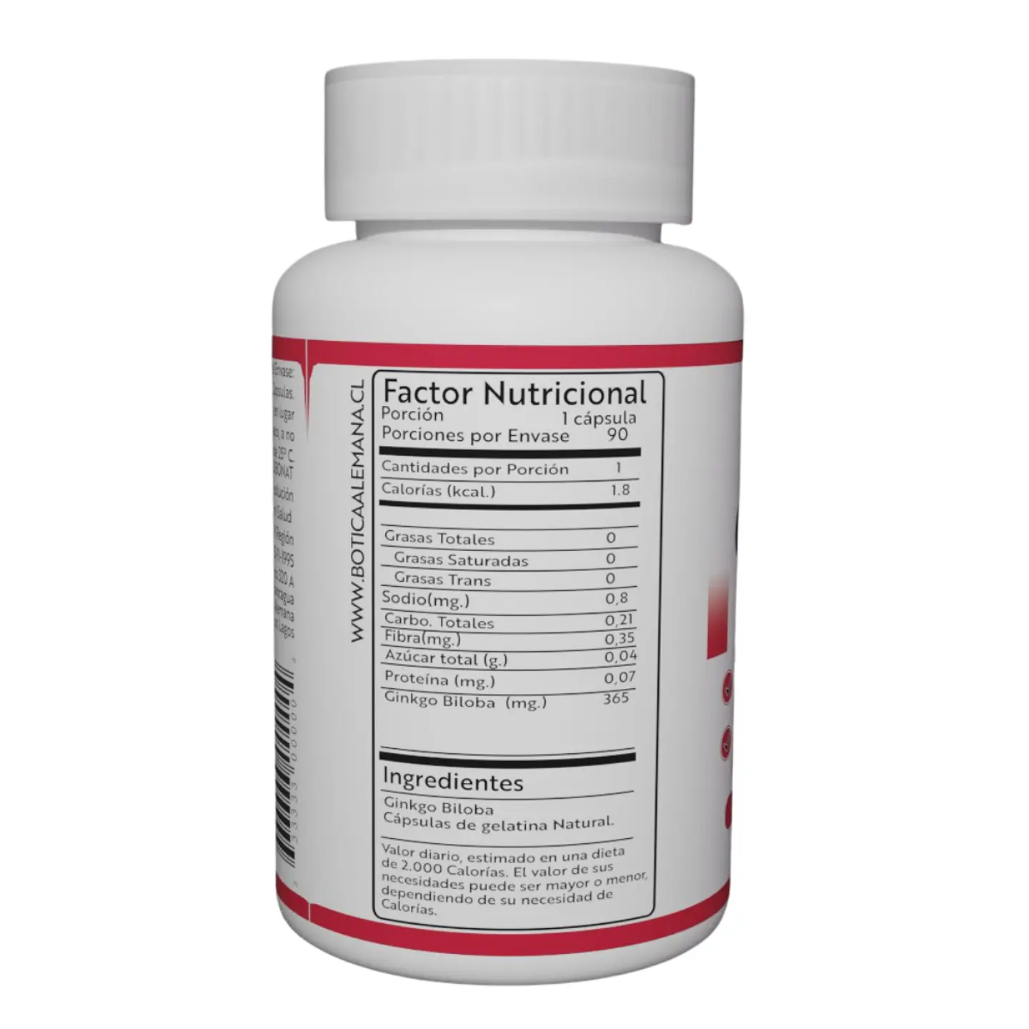 Ginko Biloba, 90 Cápsulas 365 mg 2