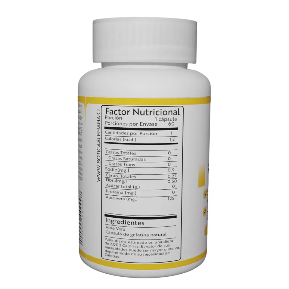 Aloe Vera, 60 cápsulas 125 mg 2