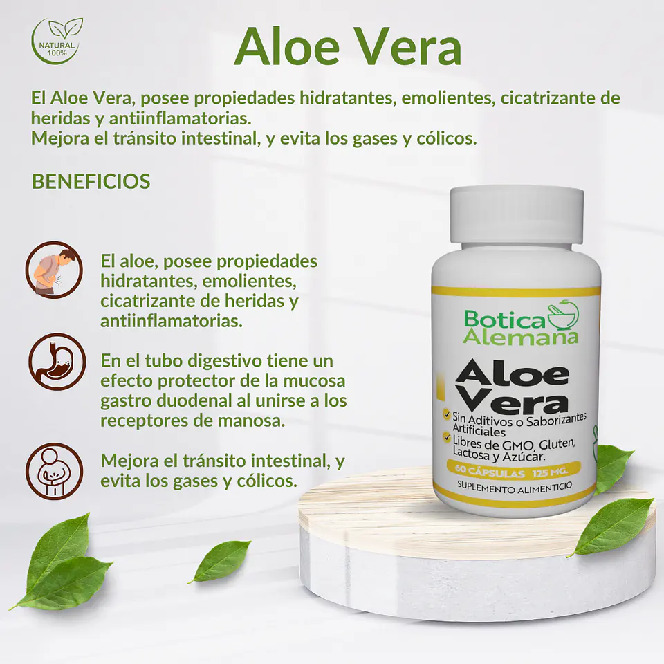 Aloe Vera, 60 cápsulas 125 mg 4