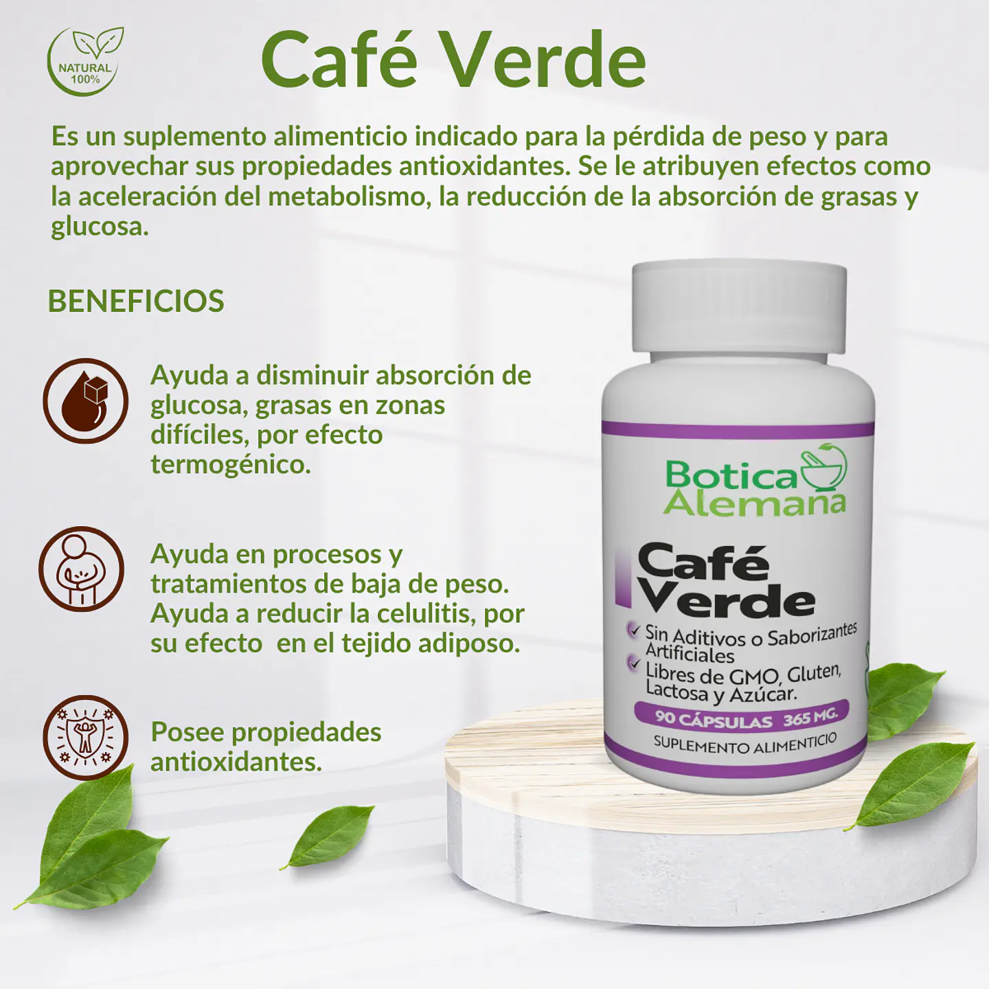 Café Verde, 90 cápsulas 365 mg 4