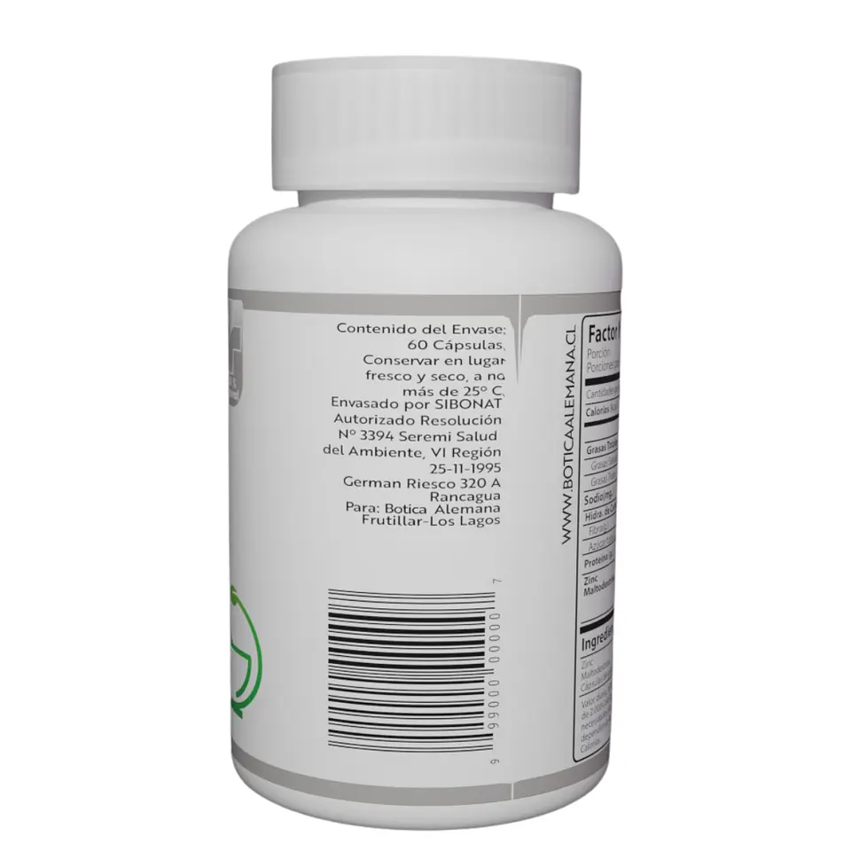 Zinc, 60 cápsulas 20 mg 3