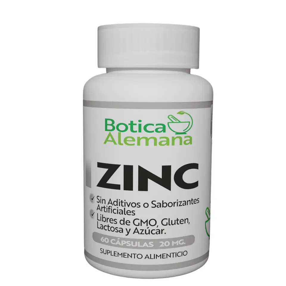 Zinc, 60 cápsulas 20 mg 1