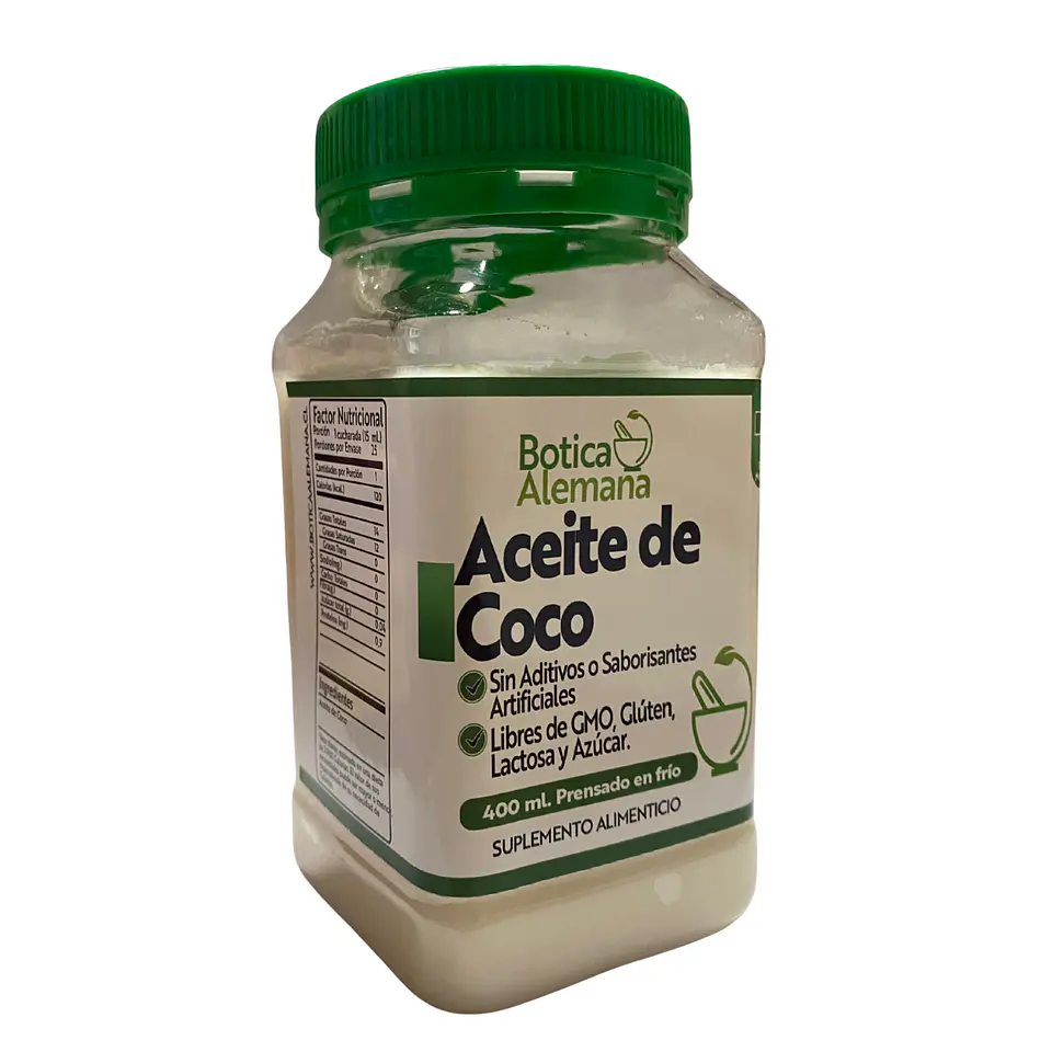 Aceite de Coco prensado en frío, 400 ml. 100% Orgánico y Natural 2
